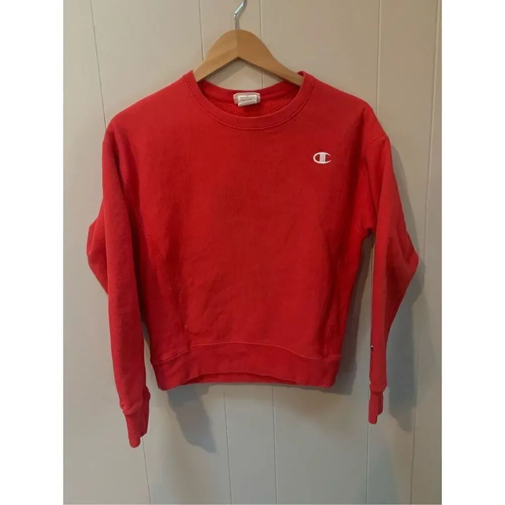 Vintage Champion Reverse Weave Red Sweatshirt Small
